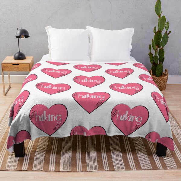 Item preview, I Love Hiking Pink Floral Minimal Heart designed and sold by SpringMoonPress.