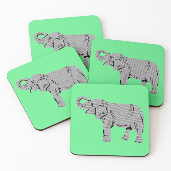 Item preview, Colorful TV Static Elephant Green Version designed and sold by Cora Gregory.