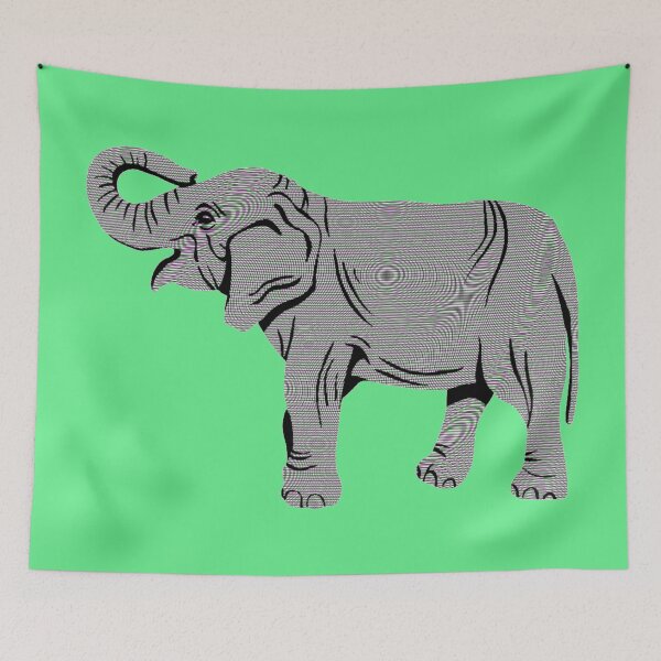 Item preview, Colorful TV Static Elephant Green Version designed and sold by Cora Gregory.
