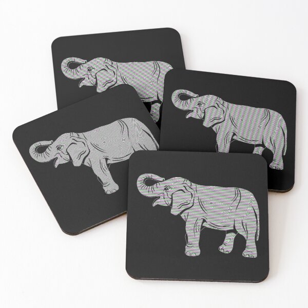 Item preview, Colorful TV Static Elephant Black Version designed and sold by Cora Gregory.