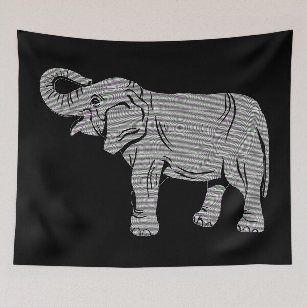 Item preview, Colorful TV Static Elephant Black Version designed and sold by Cora Gregory.