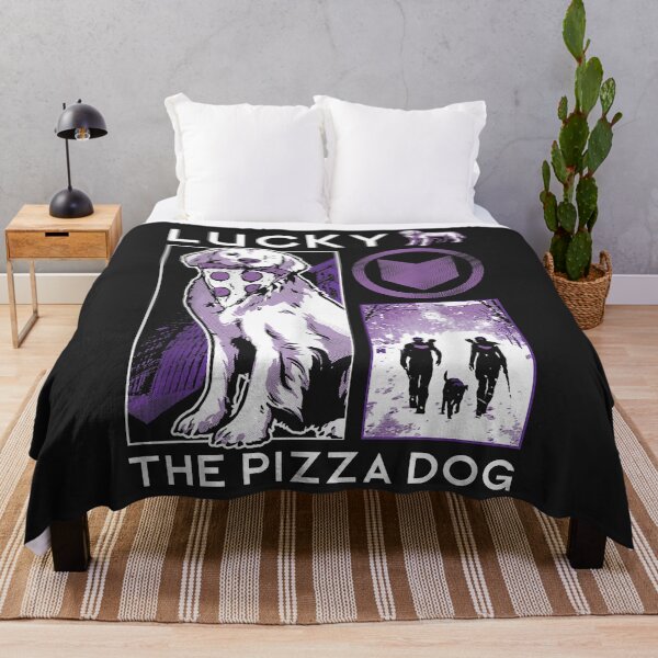Artikelvorschau, Marvel Hawkeye Lucky, der Pizzahund, lila Collage entworfen und verkauft von ricnikkiaavi.