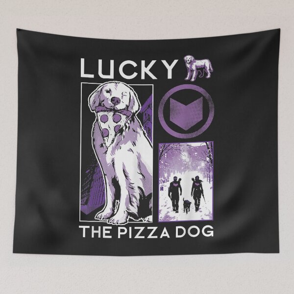 Item preview, Marvel Hawkeye Lucky The Pizza Dog Purple Collage designed and sold by ricnikkiaavi.