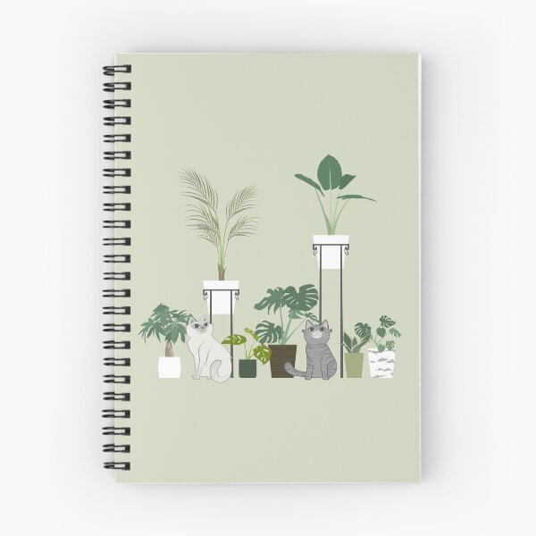 Item preview, cats and plants (green background) designed and sold by hungrykate.