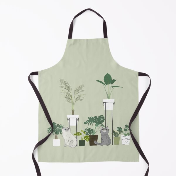 Item preview, cats and plants (green background) designed and sold by hungrykate.