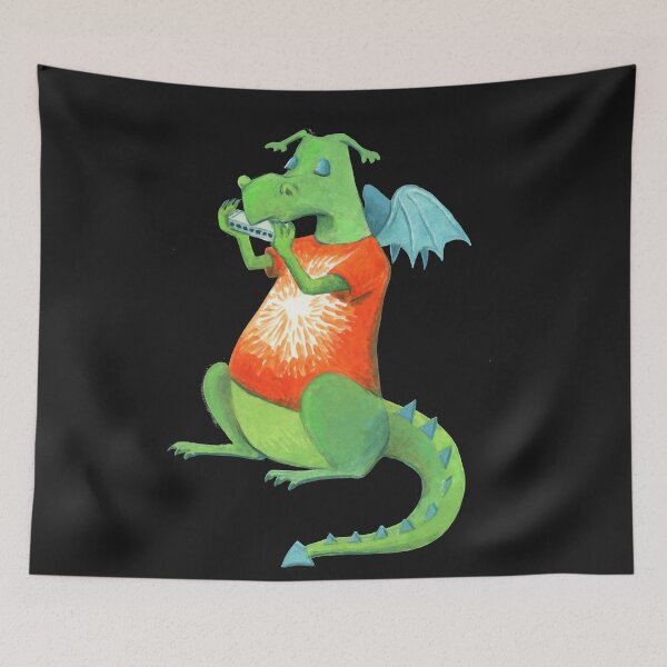 Item preview, Dragon Band Harmonica Player Classic T-Shirt designed and sold by MichaelFishere.