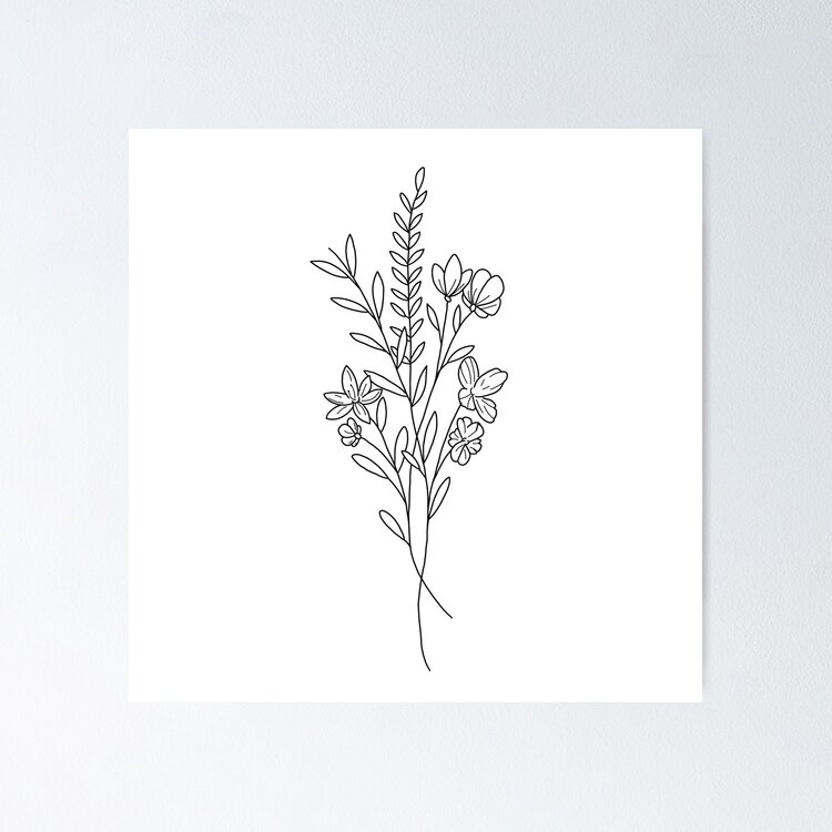 Flowers bouquet tattoo version 3 Art Print