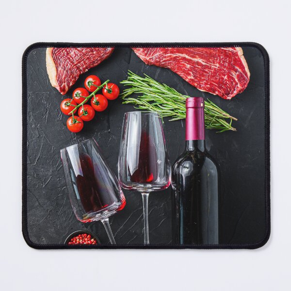 Item preview, Wine and meat — Food kitchen poster/blackboard, photo art designed and sold by GreekTavern1979.