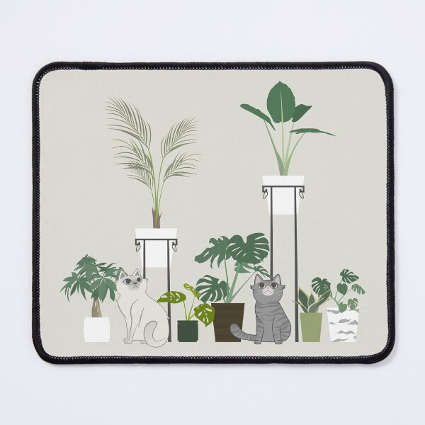 Item preview, cats and plants (beige background) designed and sold by hungrykate.