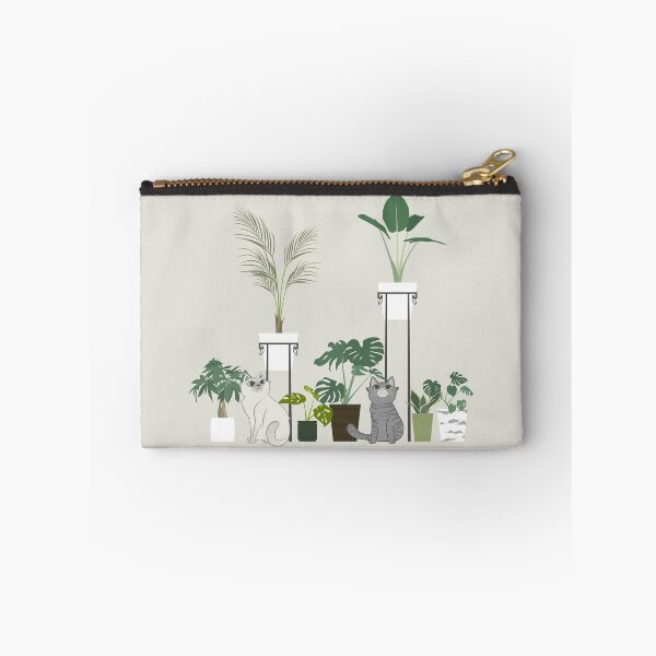 Item preview, cats and plants (beige background) designed and sold by hungrykate.