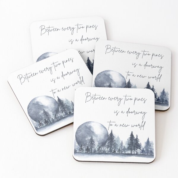 Item preview, Between every two pines is a doorway to a new world, Inspirational John Muir quote about life designed and sold by Auntieck.