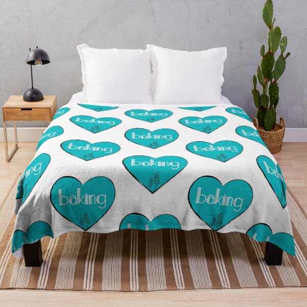 Item preview, I Love Baking Aqua Floral Minimal Heart designed and sold by SpringMoonPress.
