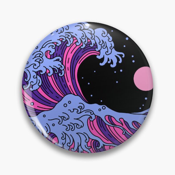 Item preview, Circular Japanese Wave Omni Sexual. Omnisexual Pride designed and sold by Subtle Pride Shop.