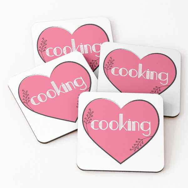 Item preview, I Love Cooking Pink Floral Minimal Heart designed and sold by SpringMoonPress.