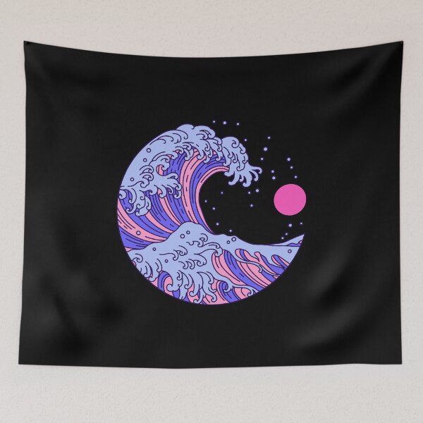 Item preview, Circular Japanese Wave Omni Sexual. Omnisexual Pride designed and sold by Subtle Pride Shop.