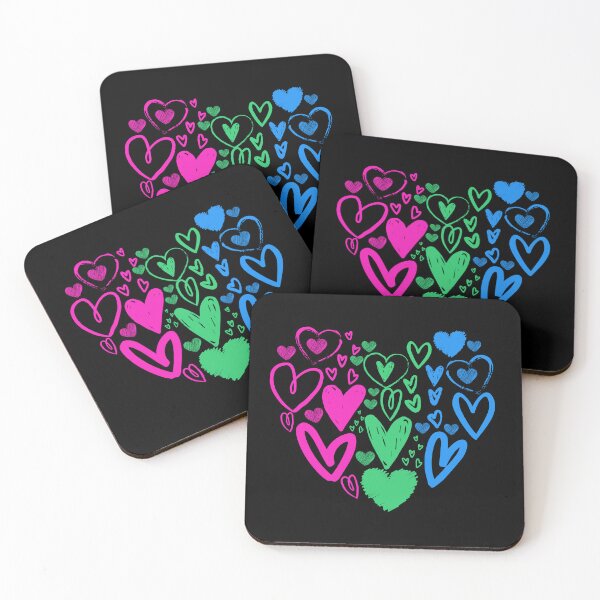 Item preview, Valentines Day Poly Hearts. Polysexual Pride designed and sold by Subtle Pride Shop.