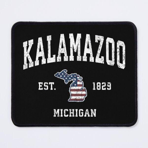 Item preview, Kalamazoo Michigan Mi Vintage American Flag Sports Design designed and sold by gabridunc4.
