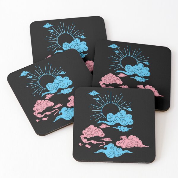 Item preview, Sun and Clouds Black Trans Flag. Transgender Pride designed and sold by Subtle Pride Shop.