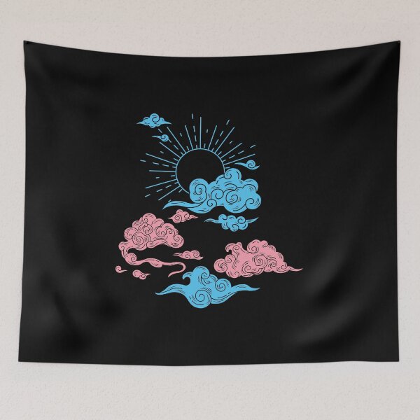Item preview, Sun and Clouds Black Trans Flag. Transgender Pride designed and sold by Subtle Pride Shop.