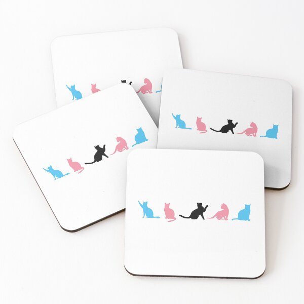 Item preview, Cats Black Trans Flag. Transgender Pride designed and sold by Subtle Pride Shop.