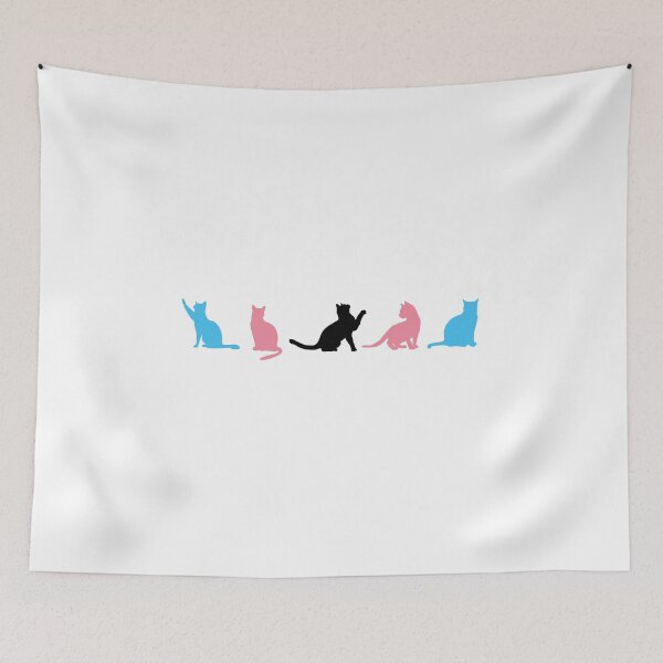 Item preview, Cats Black Trans Flag. Transgender Pride designed and sold by Subtle Pride Shop.