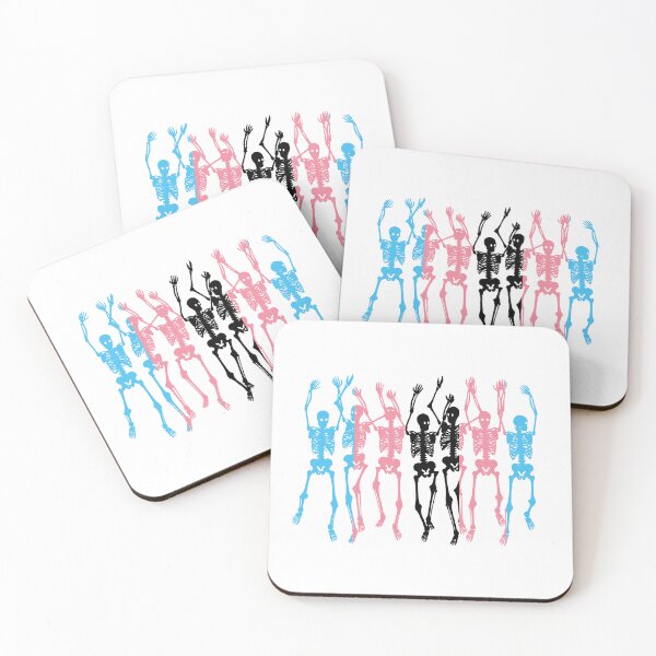Item preview, Halloween Skeletons Black Trans Flag. Transgender Pride designed and sold by Subtle Pride Shop.