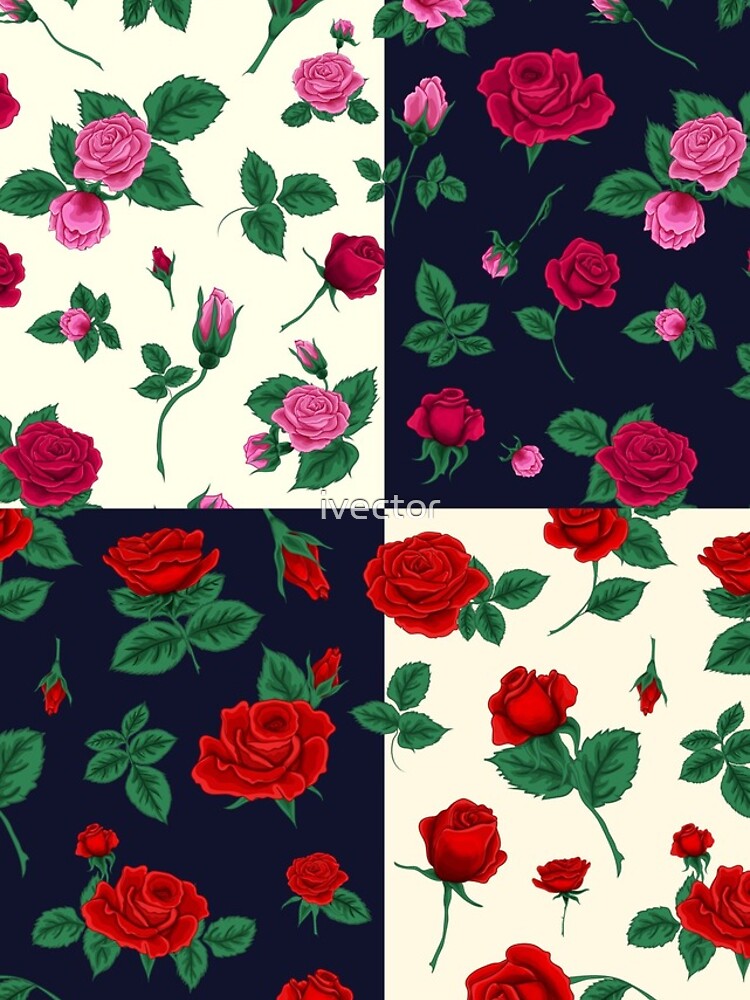 Thumbnail 4 of 4, iPhone Case, Floral Seamless Pattern with Roses designed and sold by ivector.