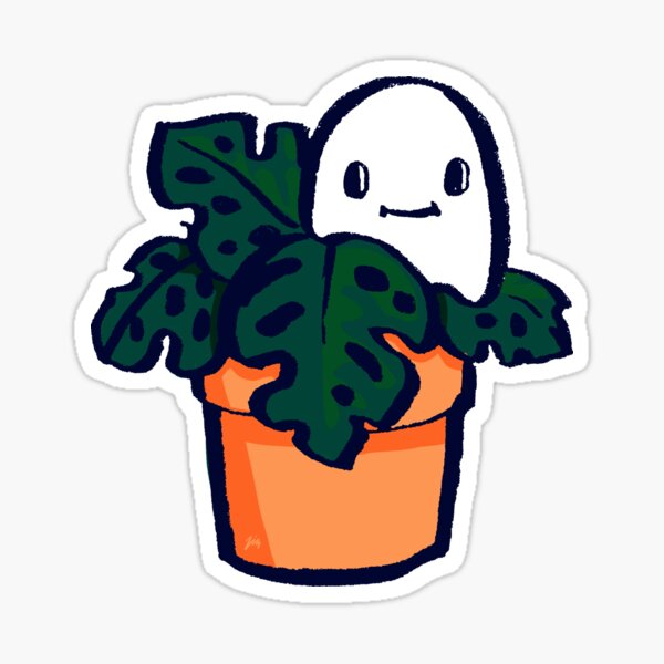 The ghost of well tended monstera plants Sticker
