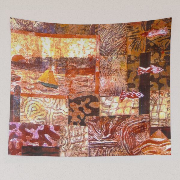Item preview, The Harbour Monoprint Collage designed and sold by Heatherian.