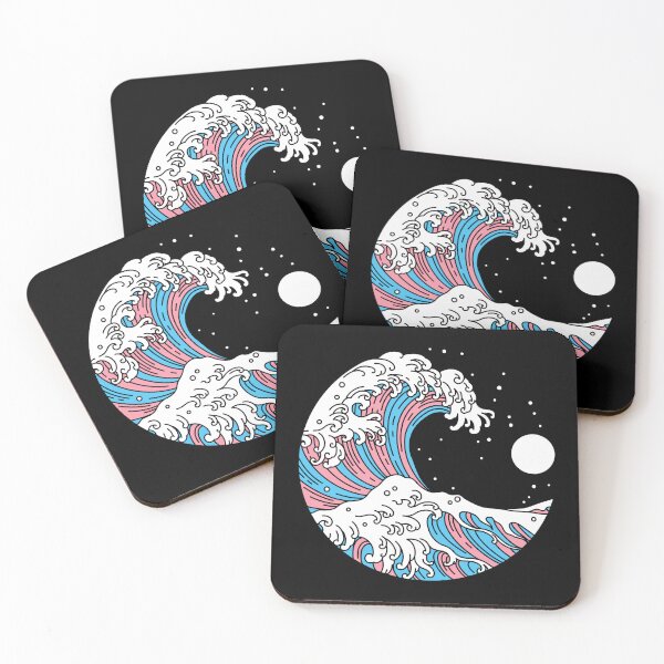 Item preview, Circular Japanese Trans Wave. Transgender Pride designed and sold by Subtle Pride Shop.