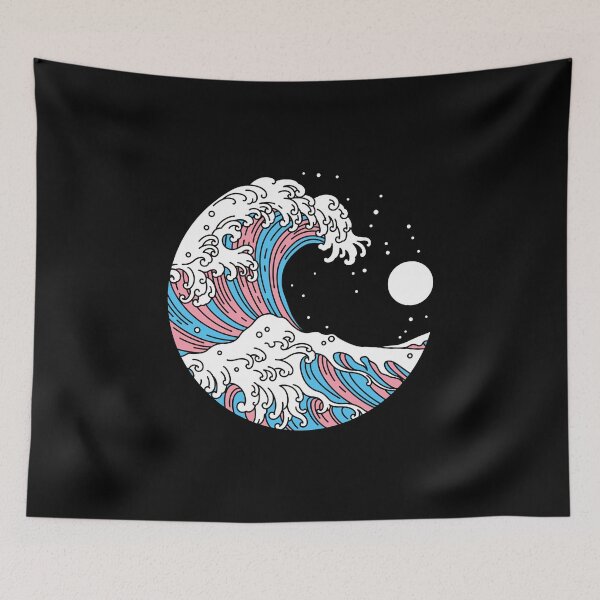 Item preview, Circular Japanese Trans Wave. Transgender Pride designed and sold by Subtle Pride Shop.