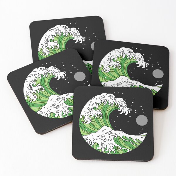 Item preview, Circular Japanese Wave Aro. Aromantic Pride designed and sold by Subtle Pride Shop.