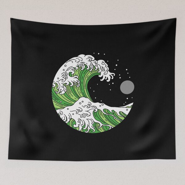 Item preview, Circular Japanese Wave Aro. Aromantic Pride designed and sold by Subtle Pride Shop.