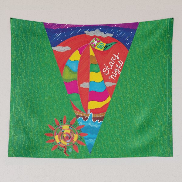 Item preview, Sailing-starry night designed and sold by ArtBannerDesign.