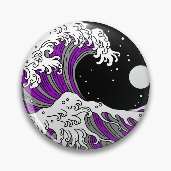 Item preview, Circular Japanese Wave Ace. Asexual Pride designed and sold by Subtle Pride Shop.
