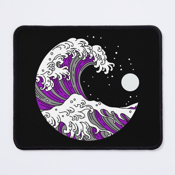 Item preview, Circular Japanese Wave Ace. Asexual Pride designed and sold by Subtle Pride Shop.