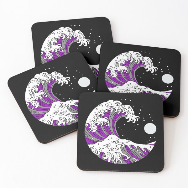 Item preview, Circular Japanese Wave Ace. Asexual Pride designed and sold by Subtle Pride Shop.