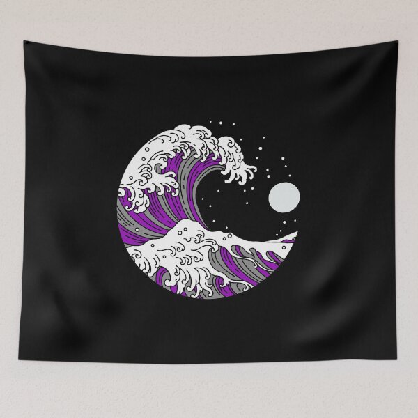 Item preview, Circular Japanese Wave Ace. Asexual Pride designed and sold by Subtle Pride Shop.