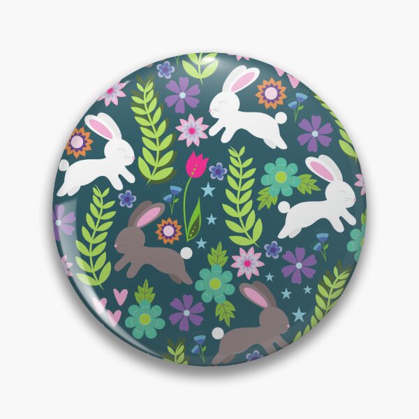 Item preview, Bunny Rabbits in the Flowers with Hearts, Valentine's Day, Spring, and Easter Design designed and sold by Jenna McCarter Patchett.
