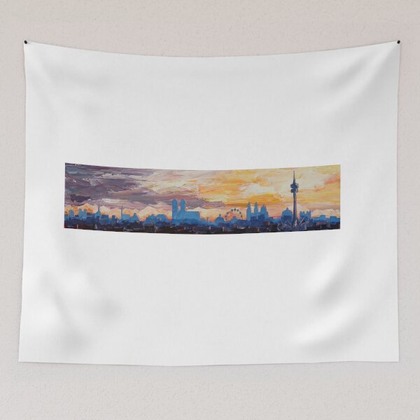 Item preview, Munich skyline at Dusk with Alps designed and sold by artshop77.