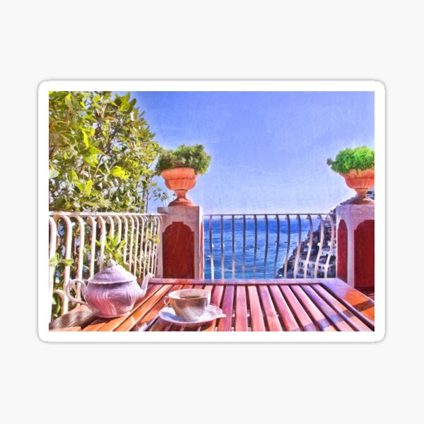 Teatime In Positano Italy Sticker