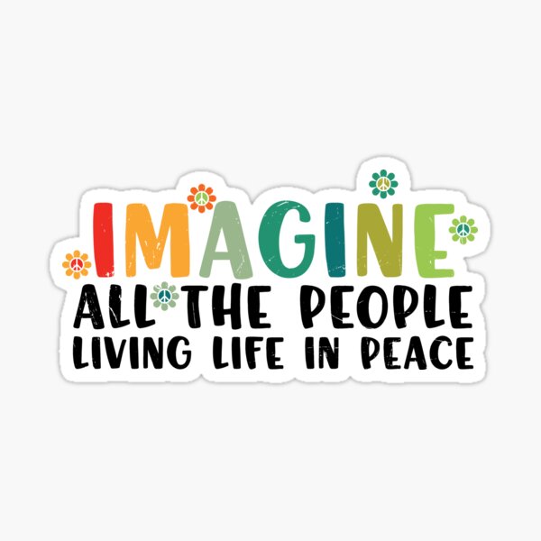 Vista previa del artículo con la obra «Imagina a toda la gente - Paz», diseñado y vendido por murkyswamp.