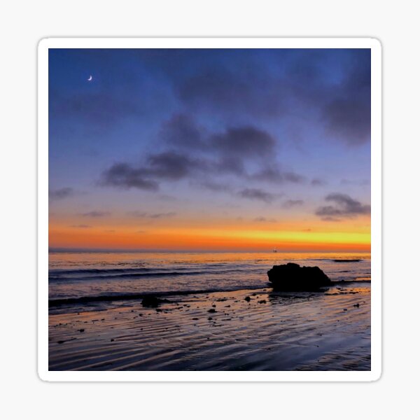 Moon Santa Barbara Ocean Sunset Sticker