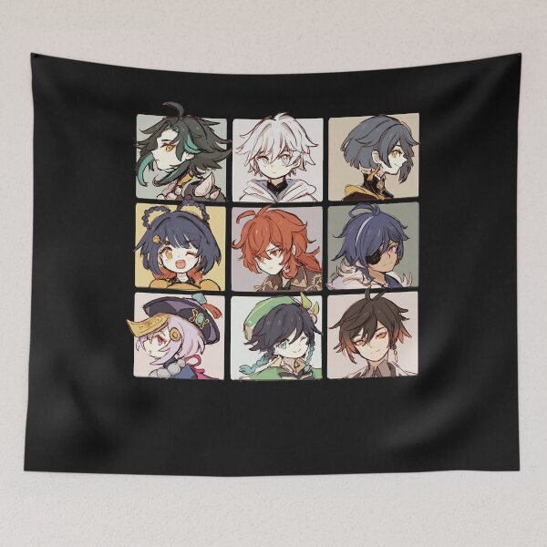 Item preview, Genshin Impact Characters Chibi Assemble  Classic T-Shirt.png designed and sold by WesleyCopenhe.
