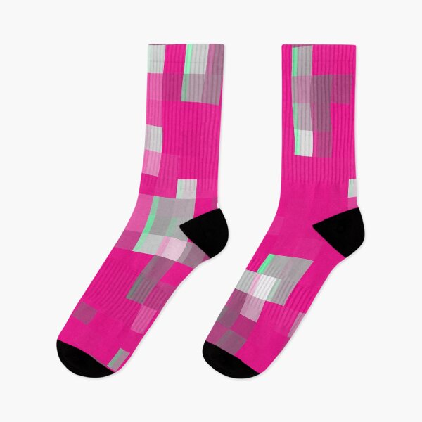 Item preview, geometric pixel square pattern abstract background in pink designed and sold by Mrvell.