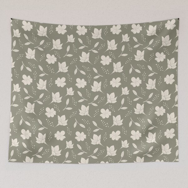 Item preview, vintage Grün flowers designed and sold by sewproject.