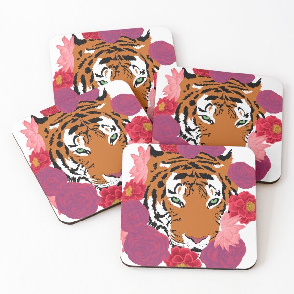 Item preview, Tiger with Flowers designed and sold by sewohayami.