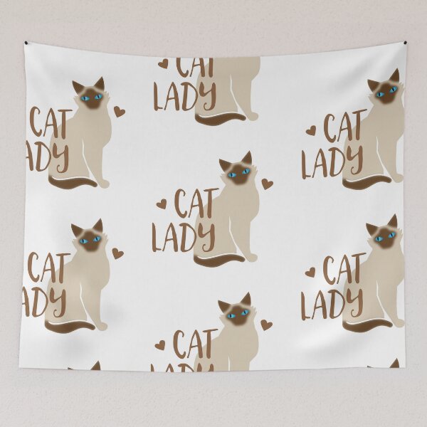 Item preview, CAT LADY simple with Burmese or Siamese cat designed and sold by jazzydevil.
