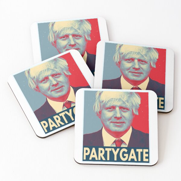Item preview, Partygate (Vintage Retro Iconic Poster Design • Funny Viral Twitter Meme • Boris Johnson Birthday Party) designed and sold by SassyClassyMe.