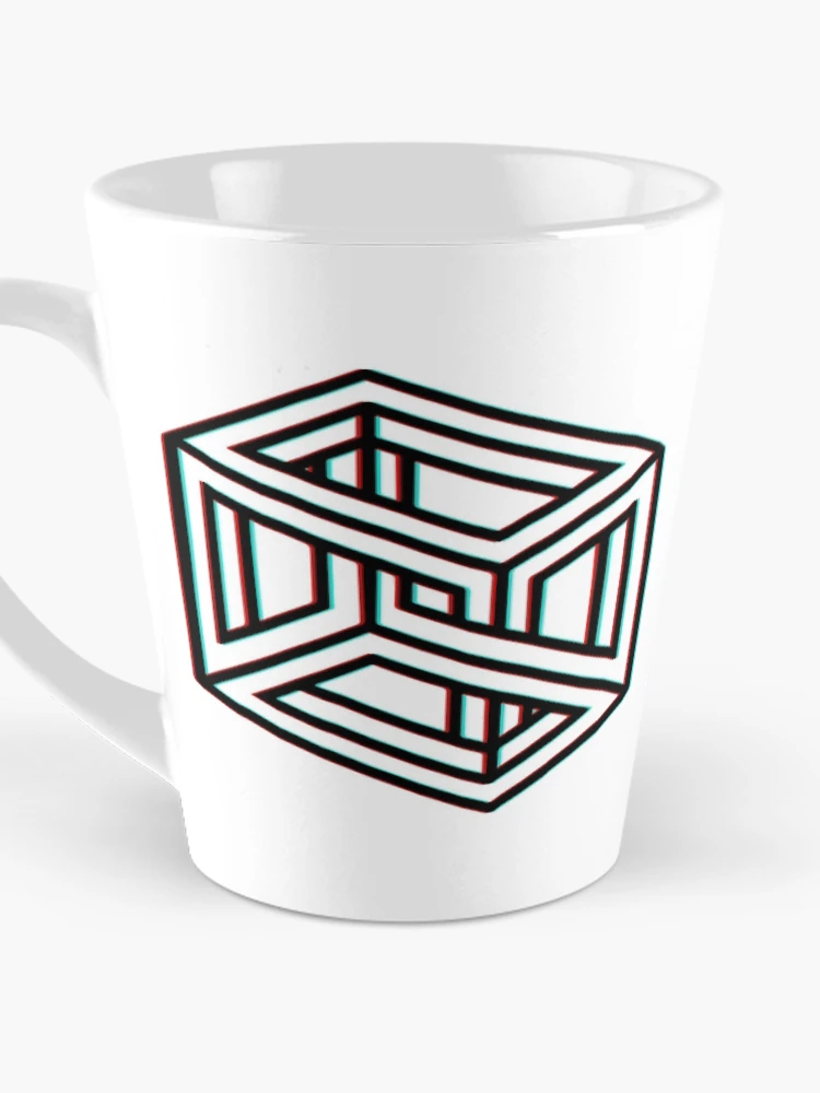 Thumbnail 3 of 4, Coffee Mug, 3D Impossible Box in 3D [Roufxis-Rb] designed and sold by RoufXis.
